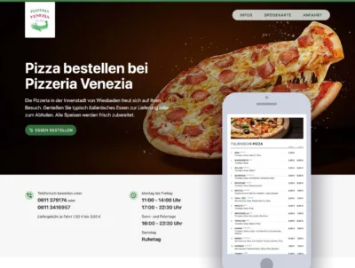 Pizzeria Venezia Webdesign