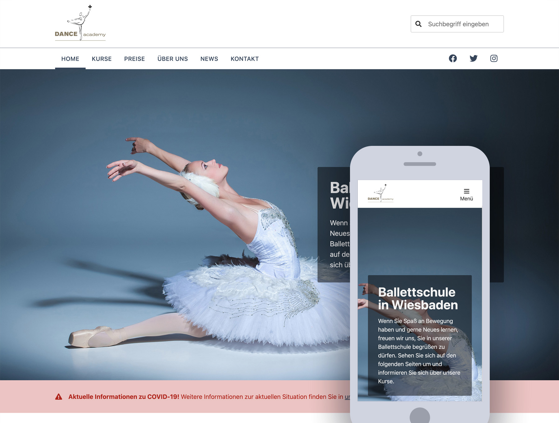 WordPress Entwicklung für Dance Academy Wiesbaden